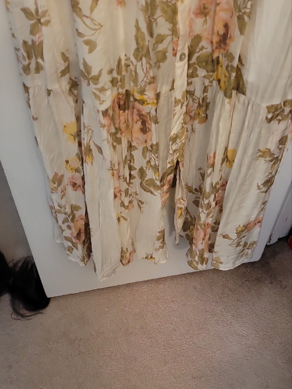 Worn Once, MSK Cream Maxi Shirt Dress with Pink & Yellow Floral Print - Picture 9 of 9